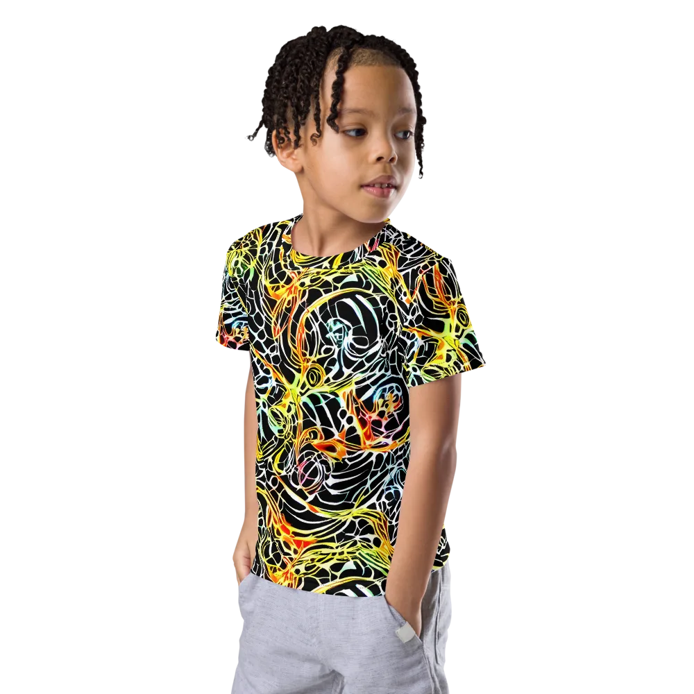 Electric Anatomy on Kids Crew Neck T-Shirt — Left Front