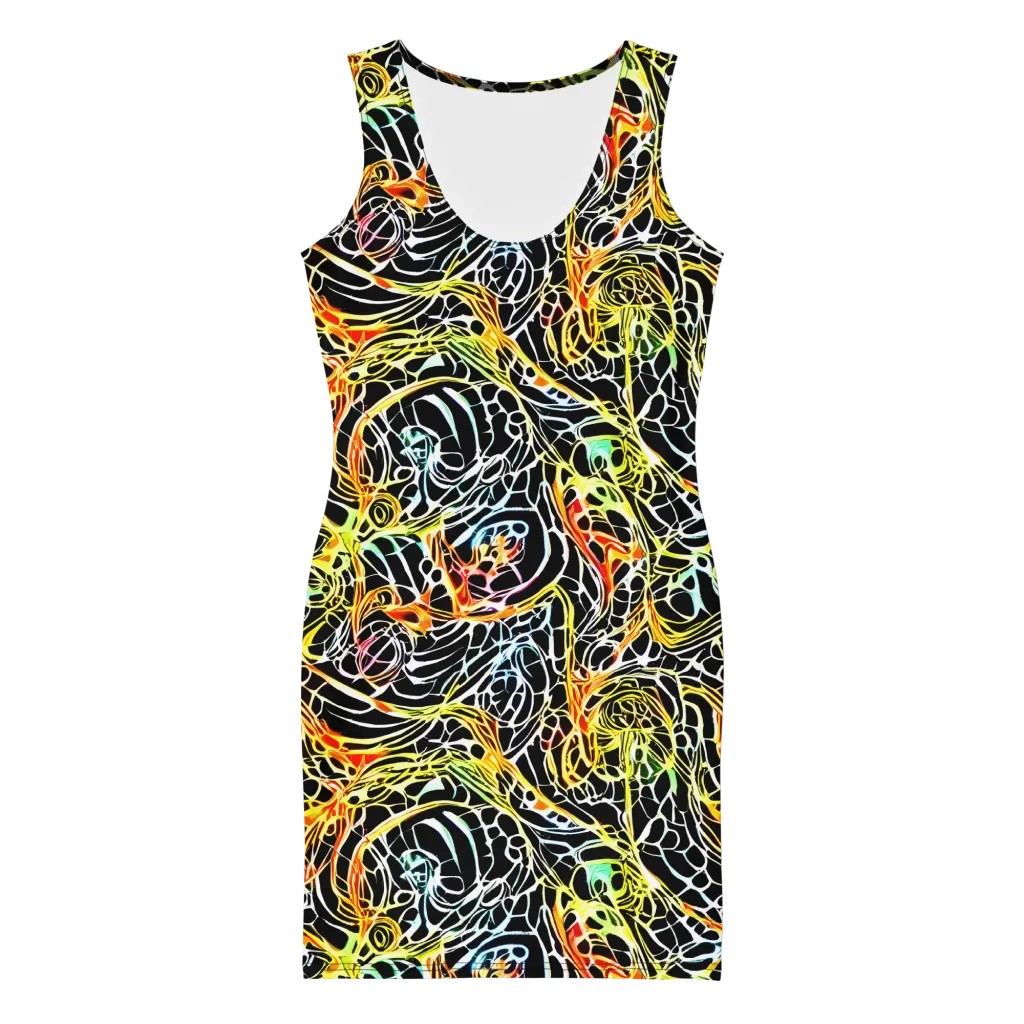 Electric Anatomy on Bodycon Dress — Front