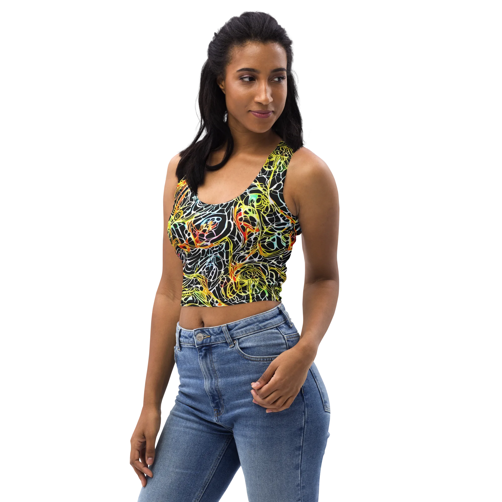 Electric Anatomy on Crop Top — Left Front