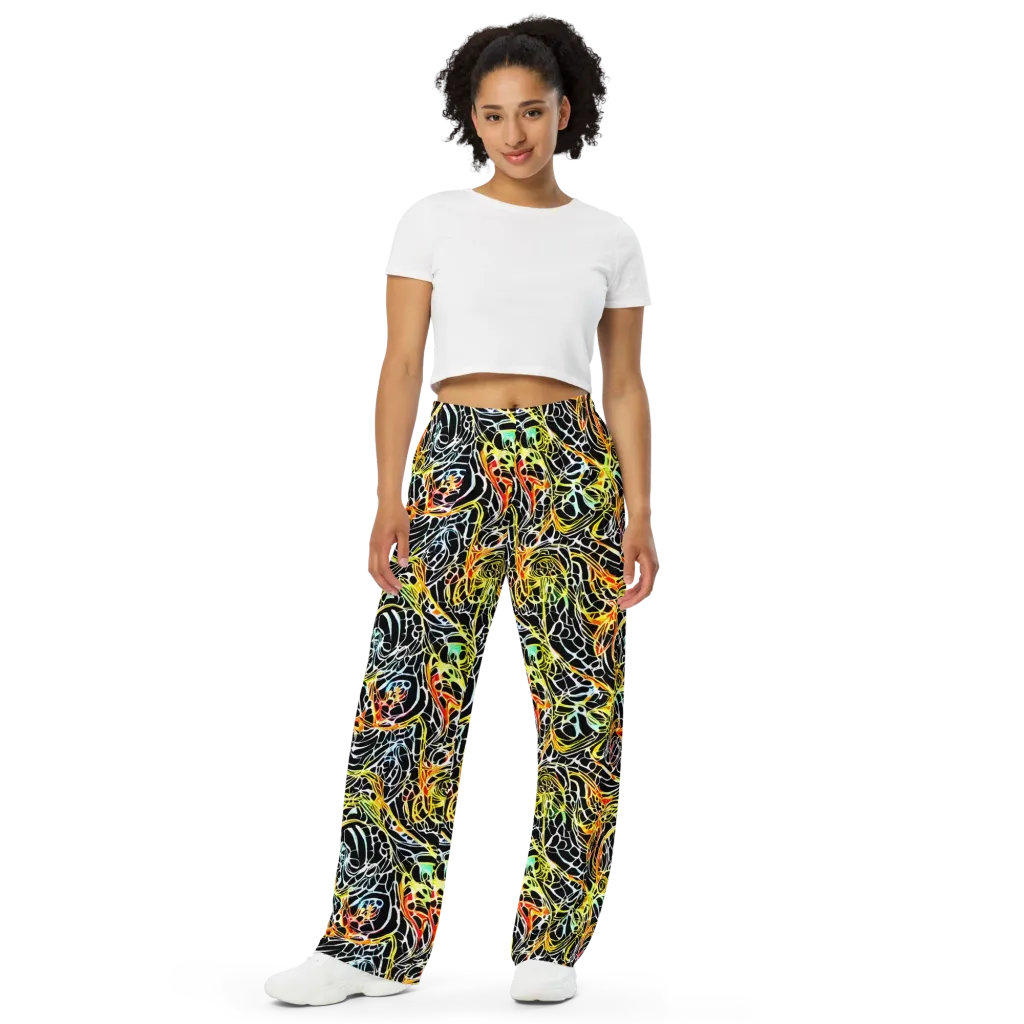 Electric Anatomy on Wide-Leg Pants — Front