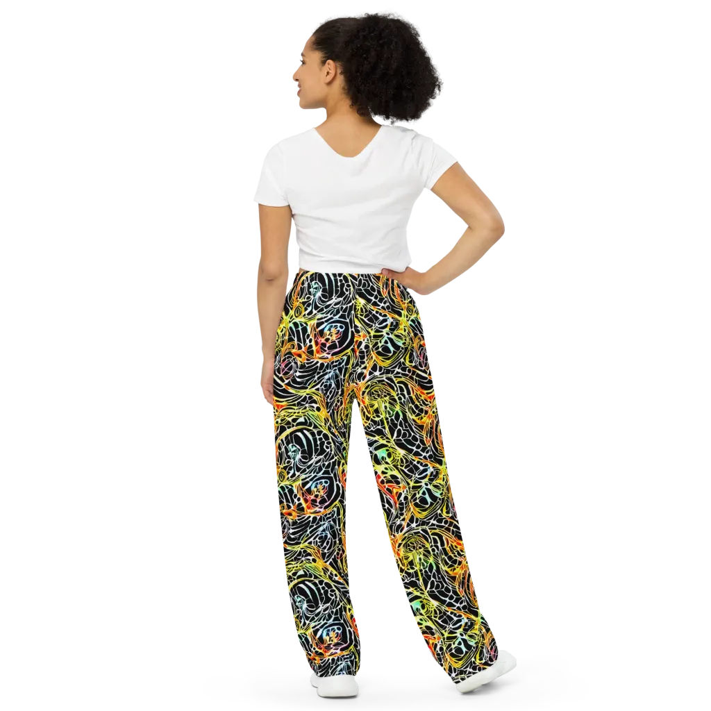 Electric Anatomy on Wide-Leg Pants — Back