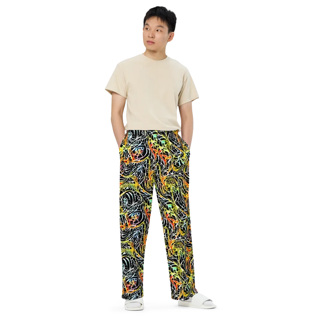 Electric Anatomy on Wide-Leg Pants — Front