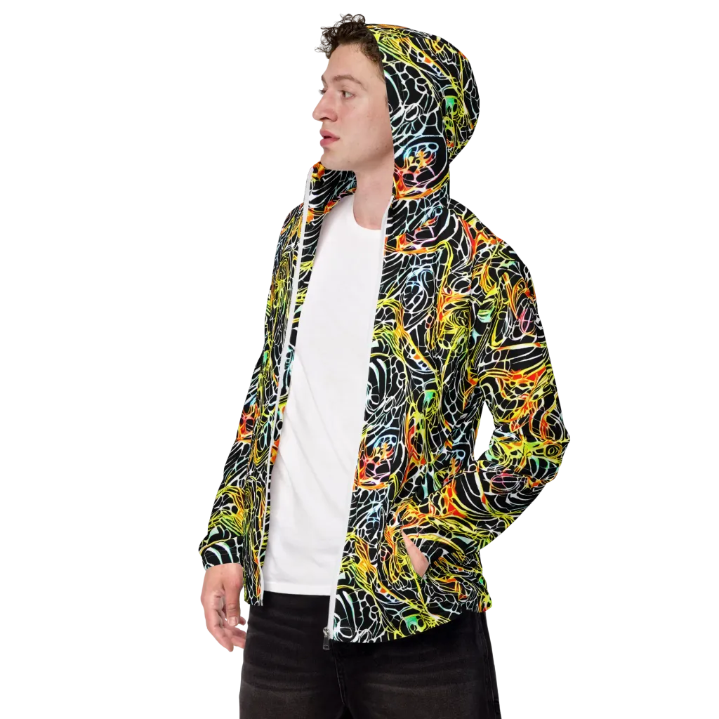 Electric Anatomy on Men's Windbreaker — Left Front