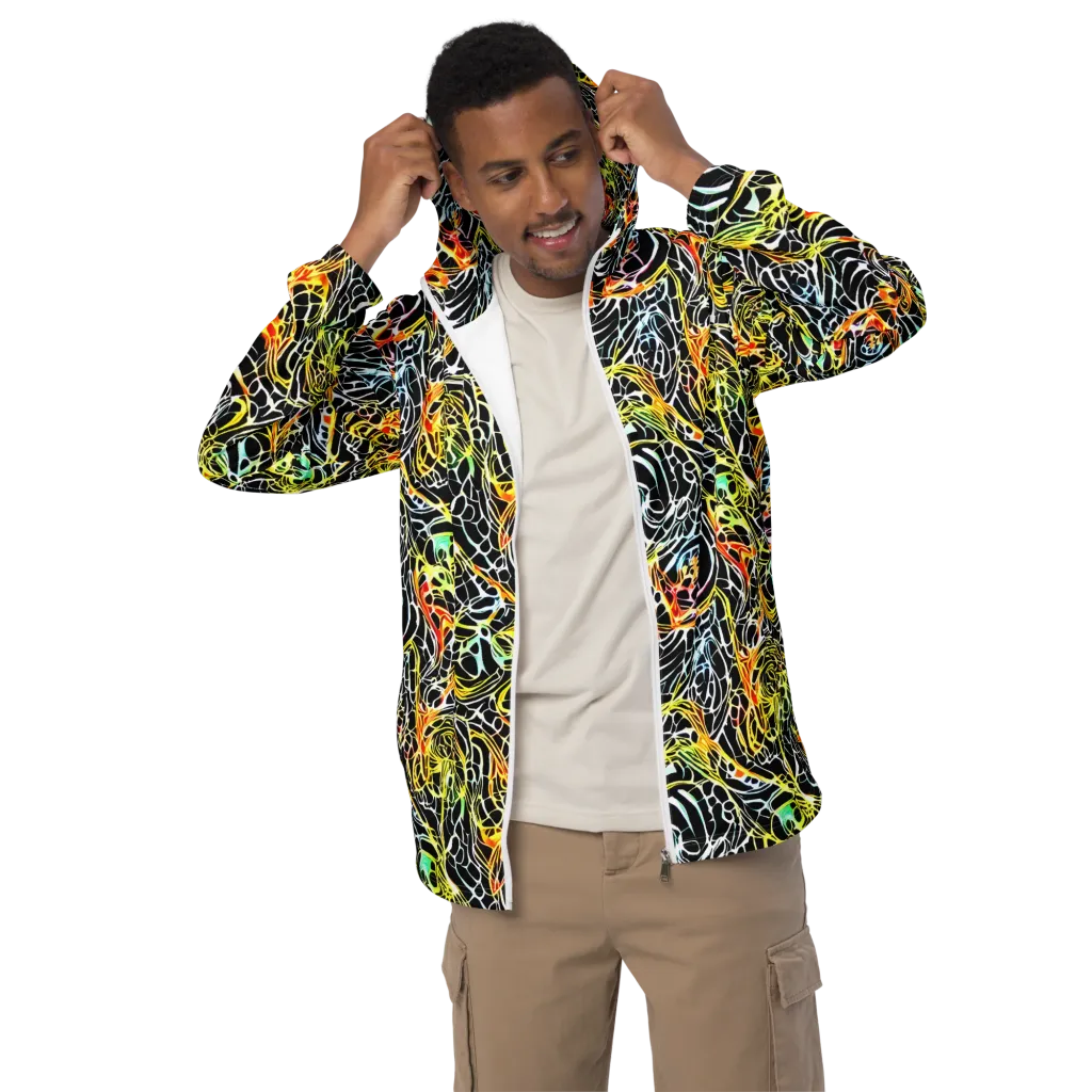 Electric Anatomy on Men's Windbreaker — Front