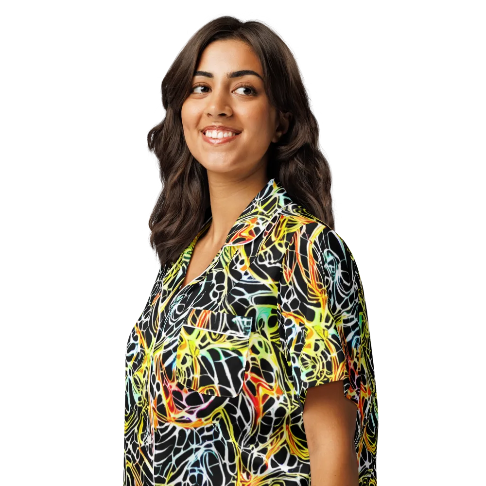 Electric Anatomy on Women's Short Sleeve Pajama Top — Left Front