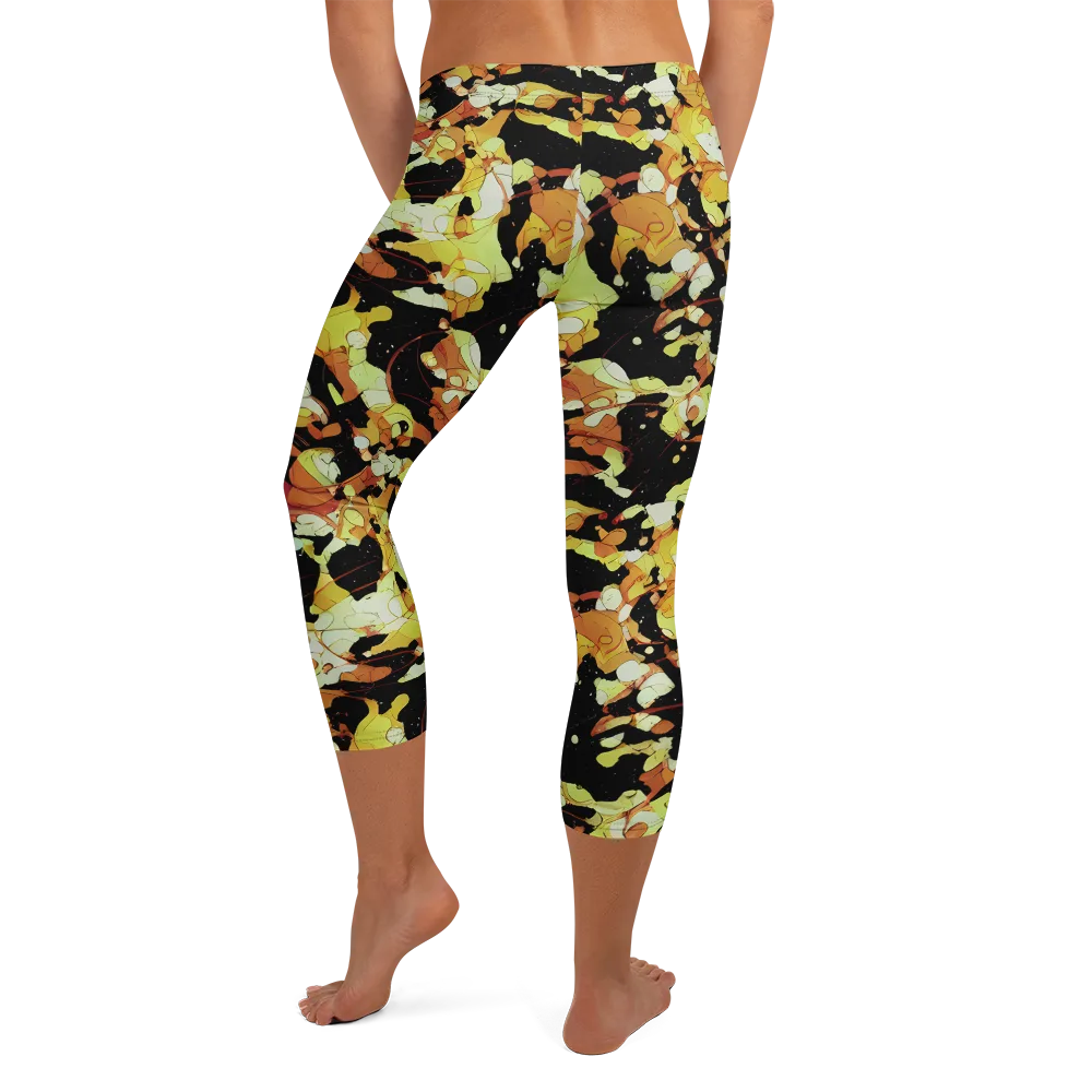 Saffron Orbit on Capri Leggings — Back