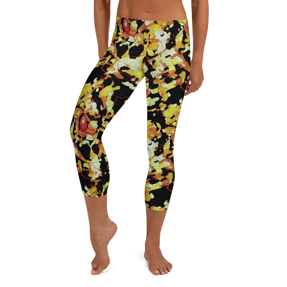 Saffron Orbit on Capri Leggings — Front