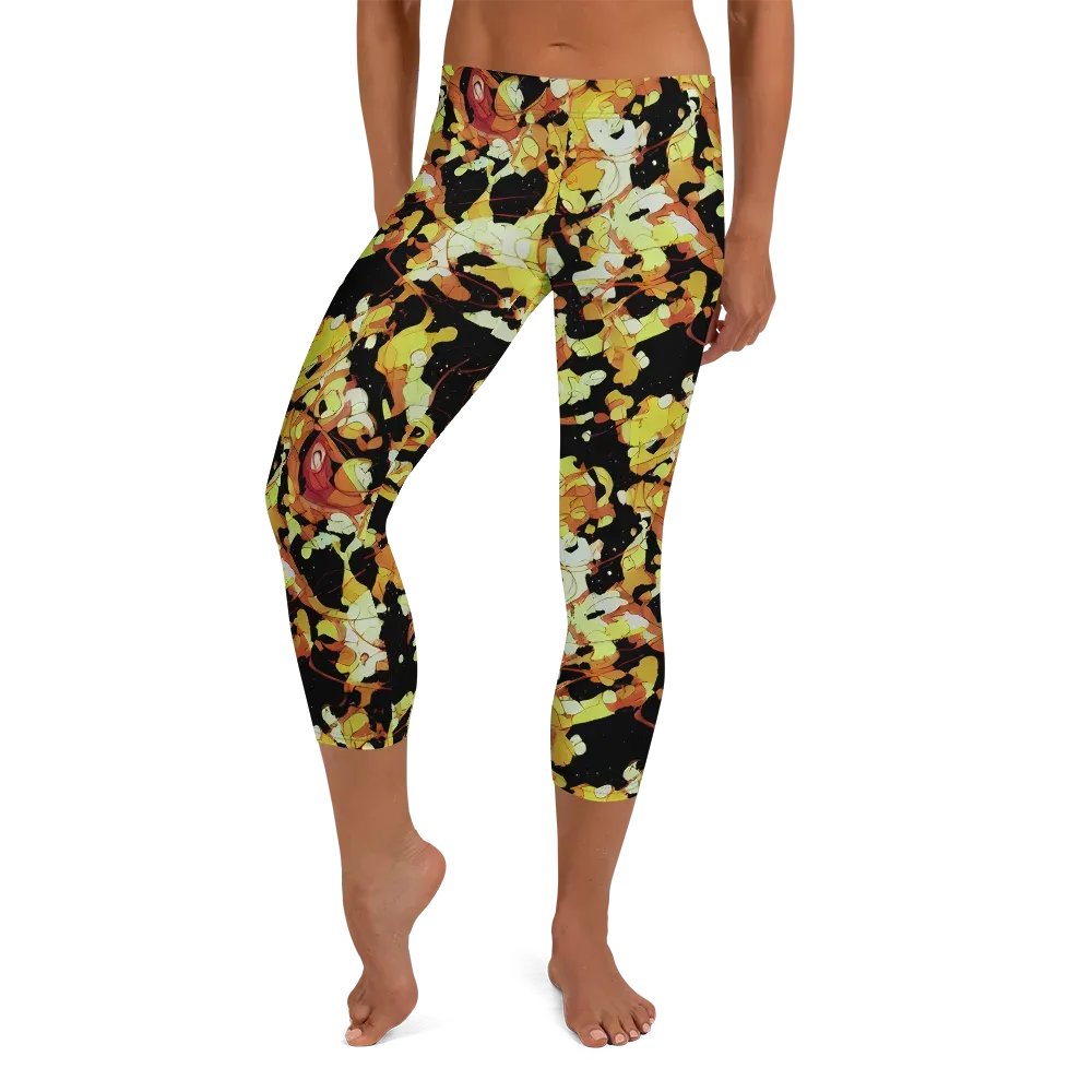 Saffron Orbit on Capri Leggings — Front