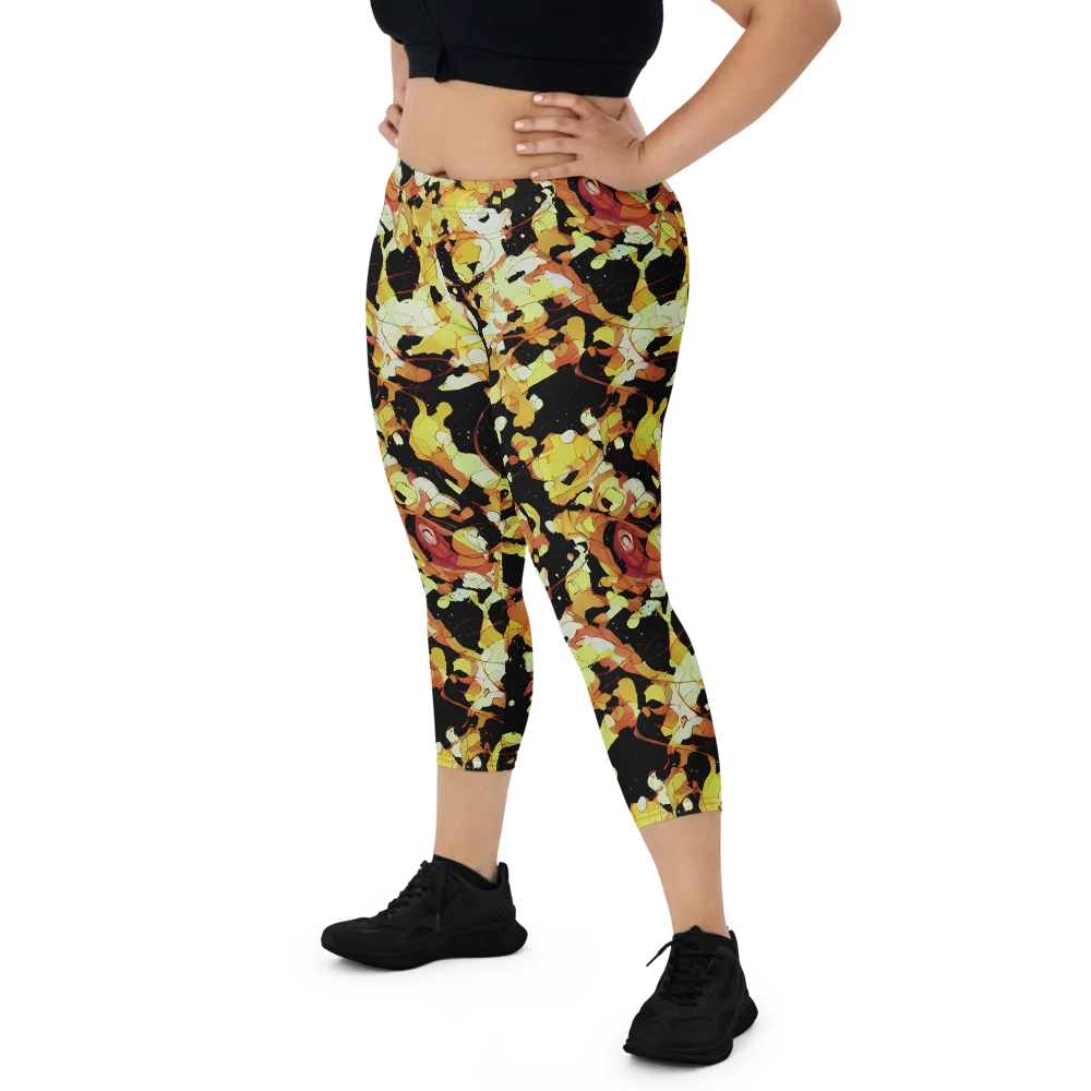 Saffron Orbit on Capri Leggings — Front