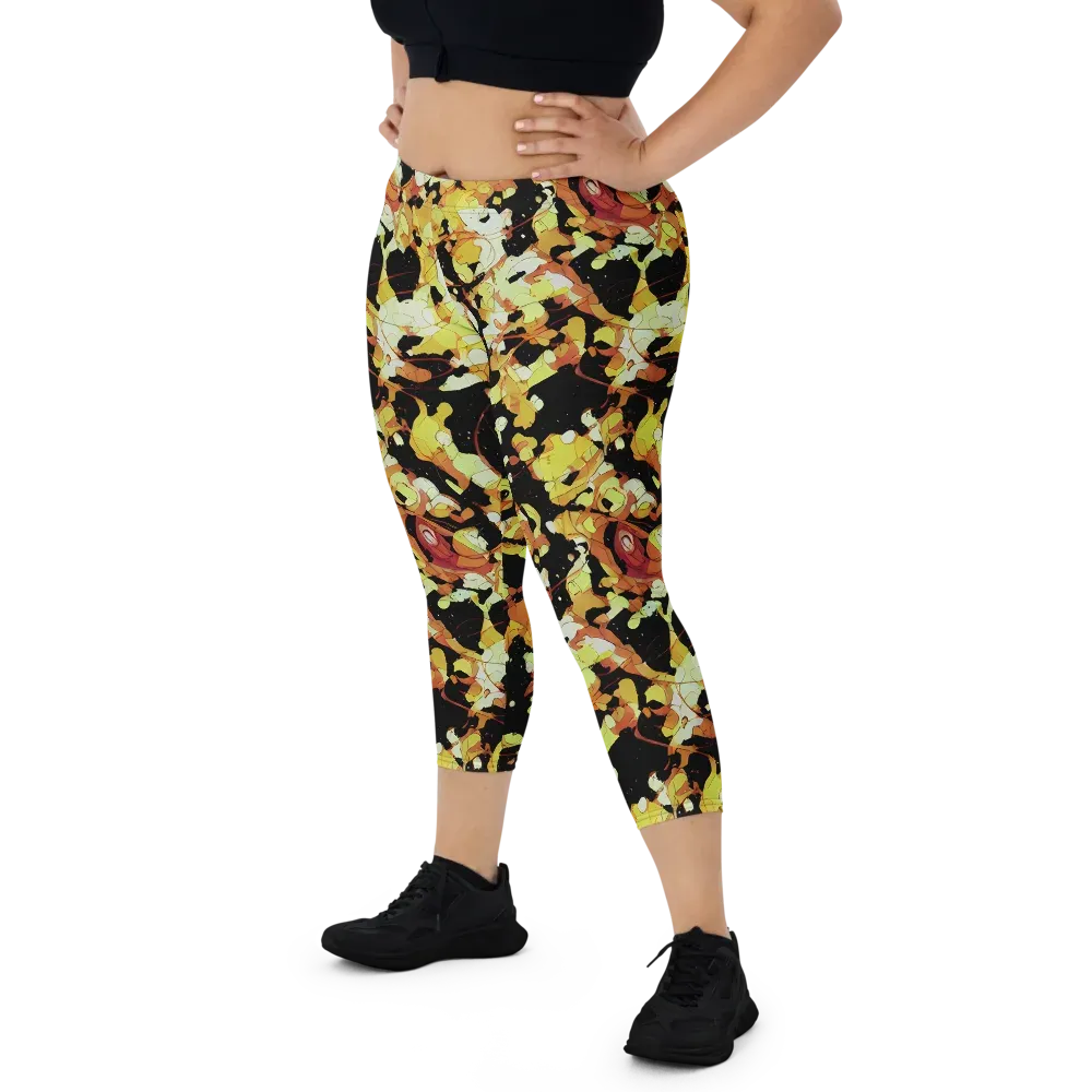 Saffron Orbit on Capri Leggings — Front