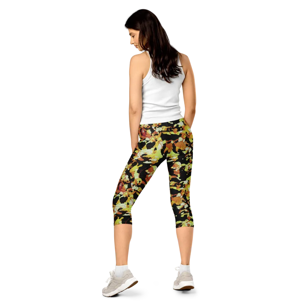 Saffron Orbit on Capri Leggings — Back