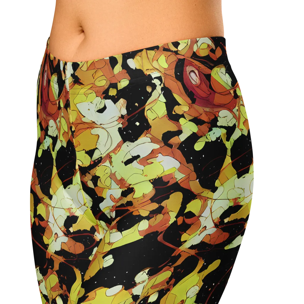 Saffron Orbit on Capri Leggings — Zoomed-in