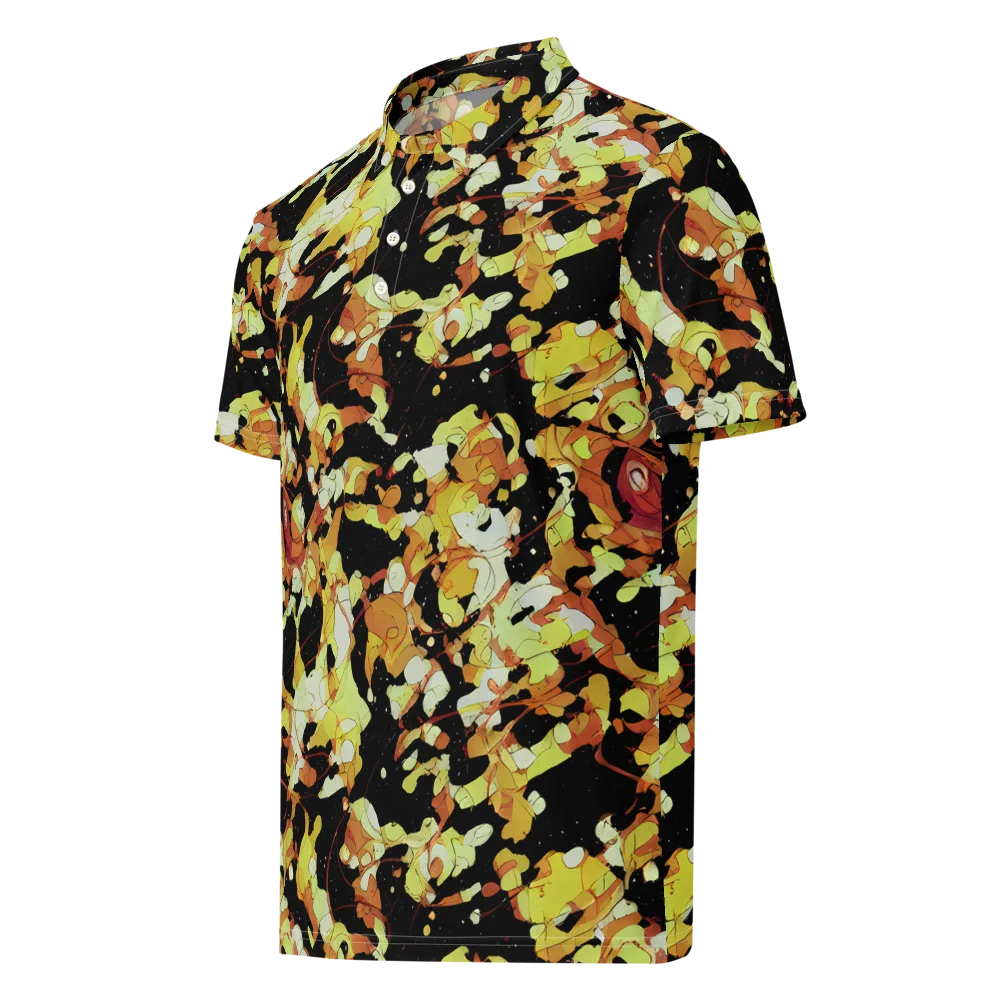 Saffron Orbit on Men's Slim Fit Polo Shirt — Left Front