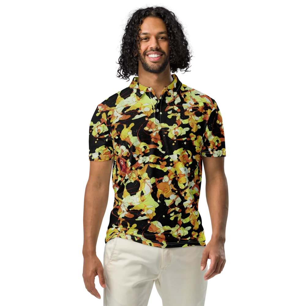 Saffron Orbit on Men's Slim Fit Polo Shirt — Front