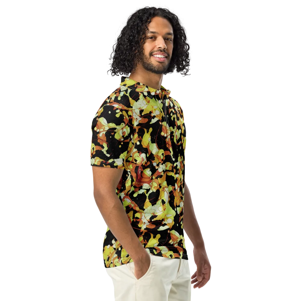 Saffron Orbit on Men's Slim Fit Polo Shirt — Right Front