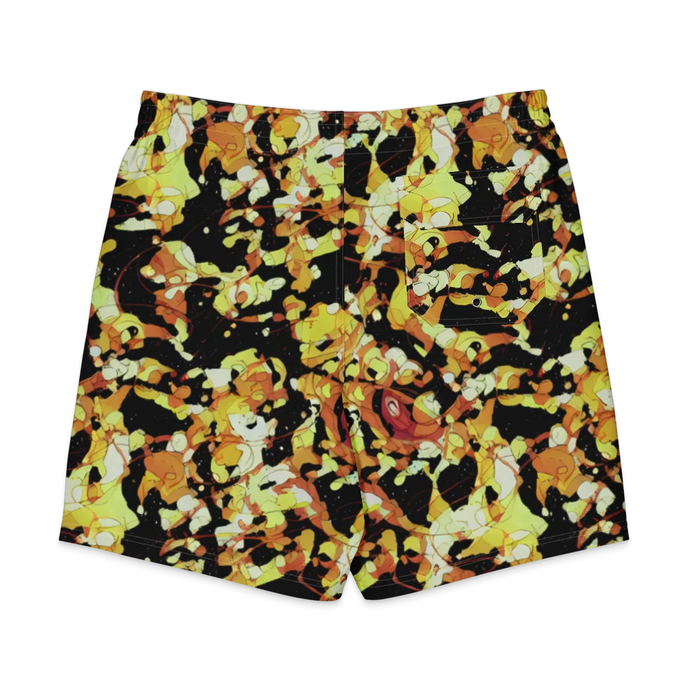 Saffron Orbit on Men's Board Shorts — Back
