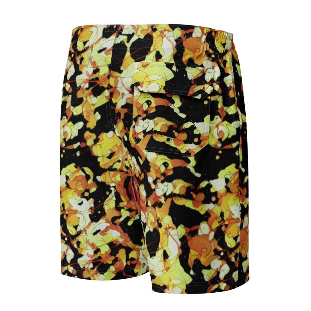 Saffron Orbit on Men's Board Shorts — Back