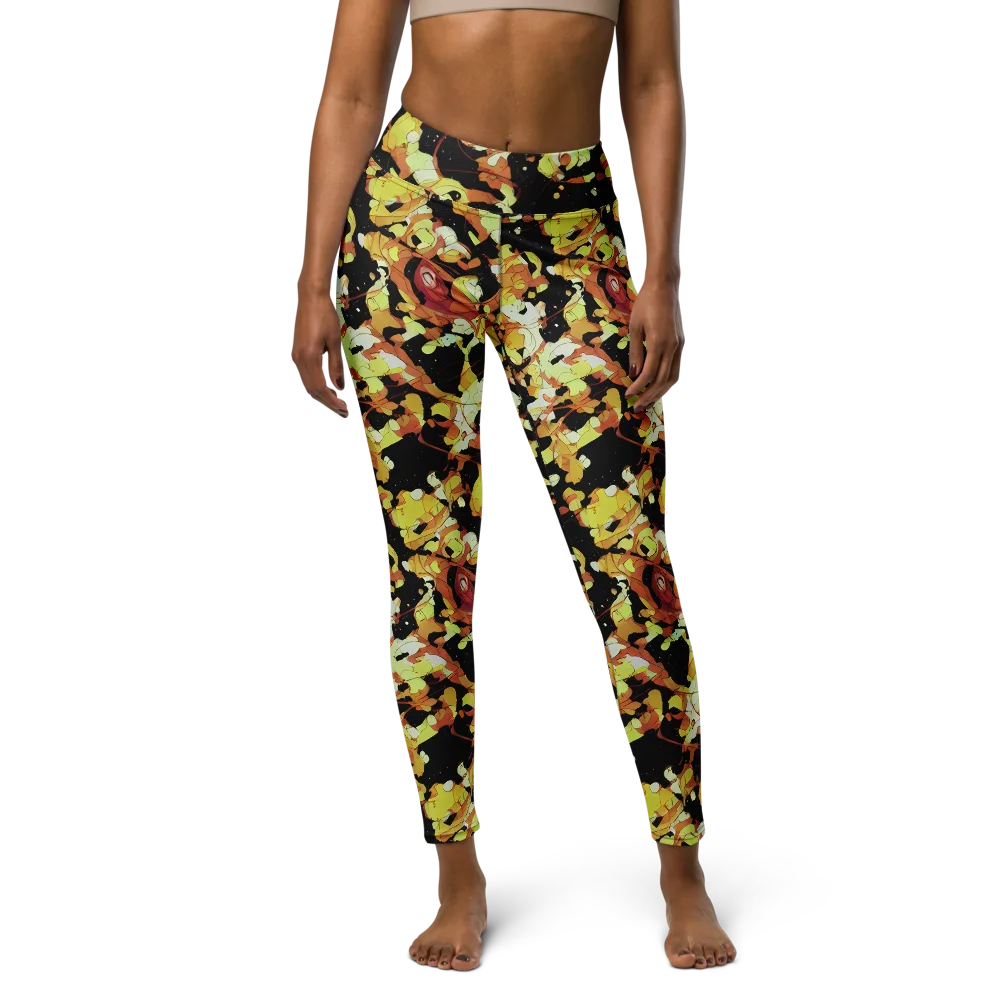Saffron Orbit on Yoga Leggings — Front