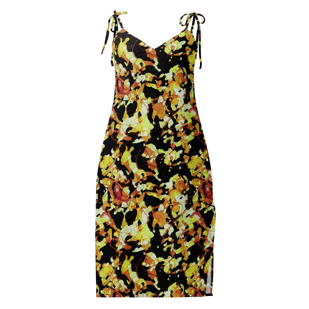 Saffron Orbit on Slip Dress — Front