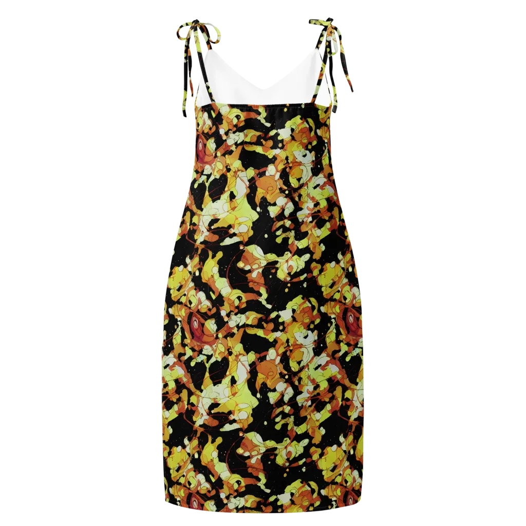 Saffron Orbit on Slip Dress — Back