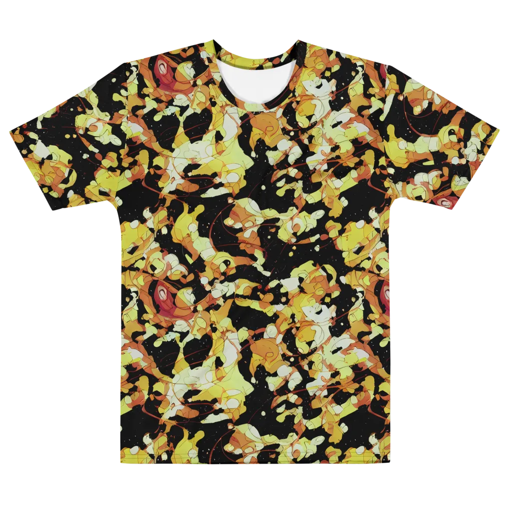 Saffron Orbit on Men's Cotton Crew Neck T-Shirt — Front