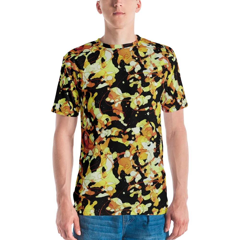 Saffron Orbit on Men's Crew Neck T-Shirt — Front