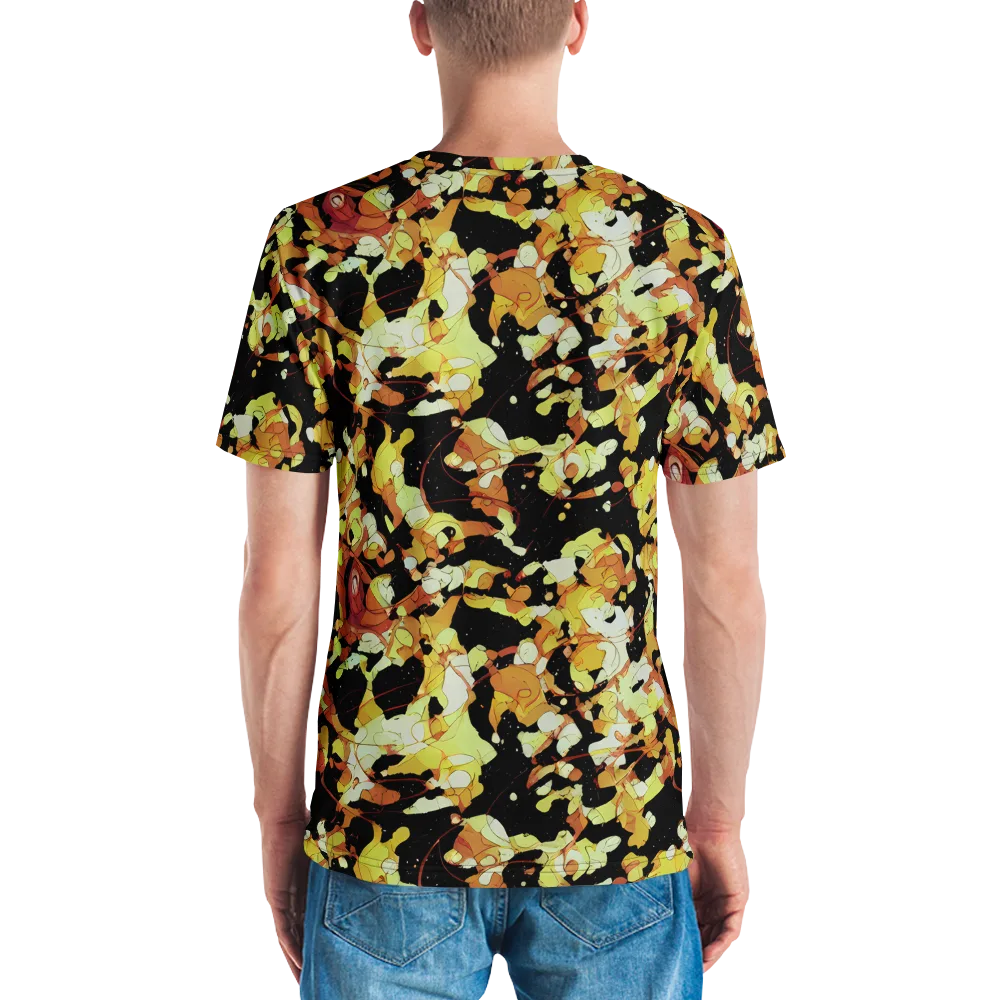 Saffron Orbit on Men's Crew Neck T-Shirt — Back