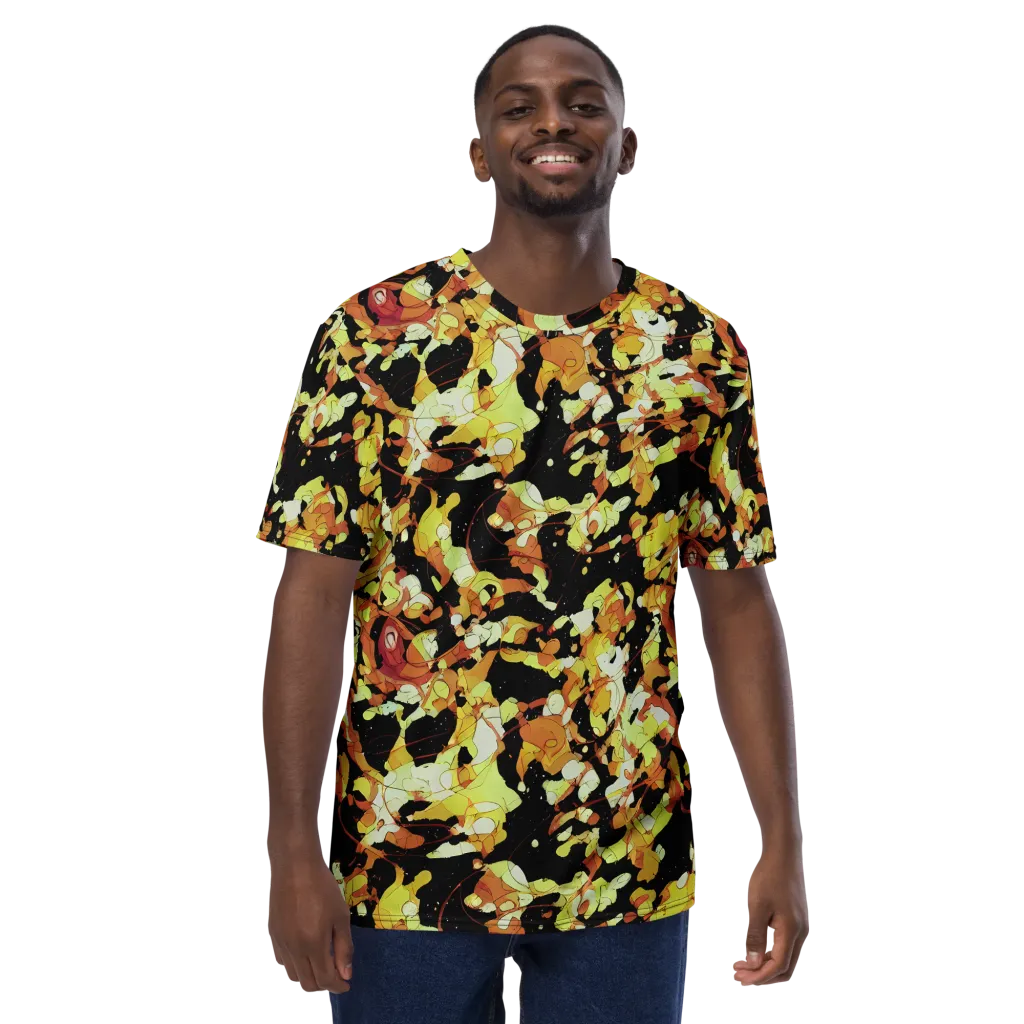 Saffron Orbit on Men's Crew Neck T-Shirt — Front