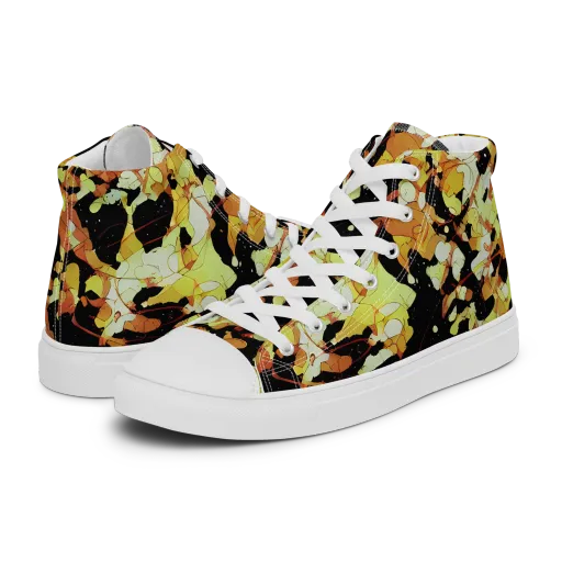 Saffron Orbit on a Men's High Top Canvas Shoes