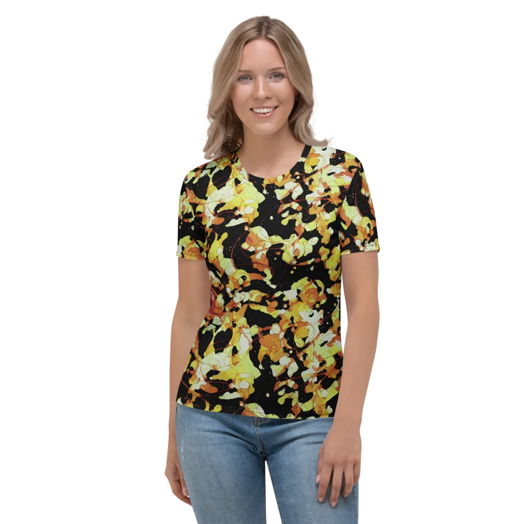 Saffron Orbit on Women's Crew Neck T-Shirt — Front