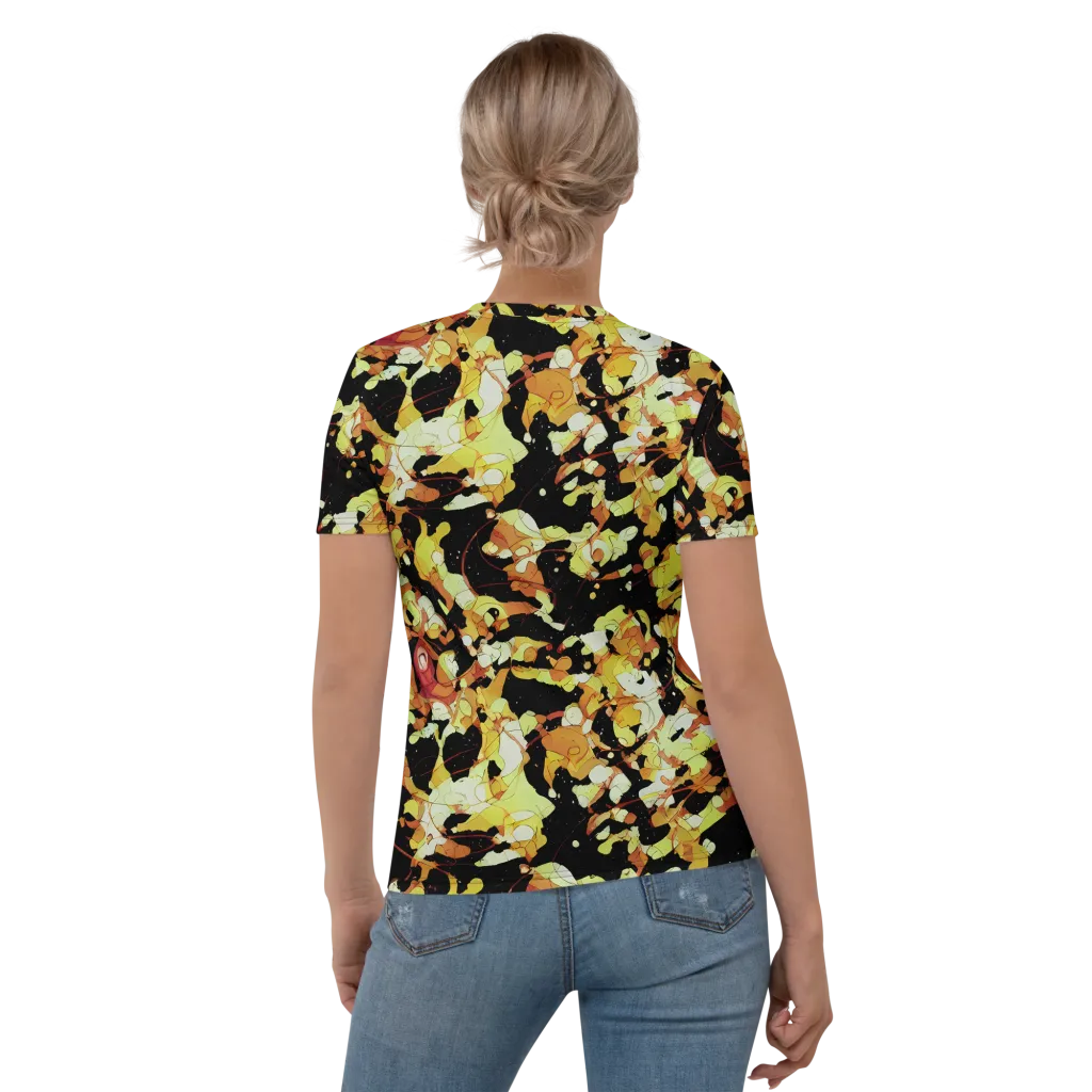 Saffron Orbit on Women's Crew Neck T-Shirt — Back