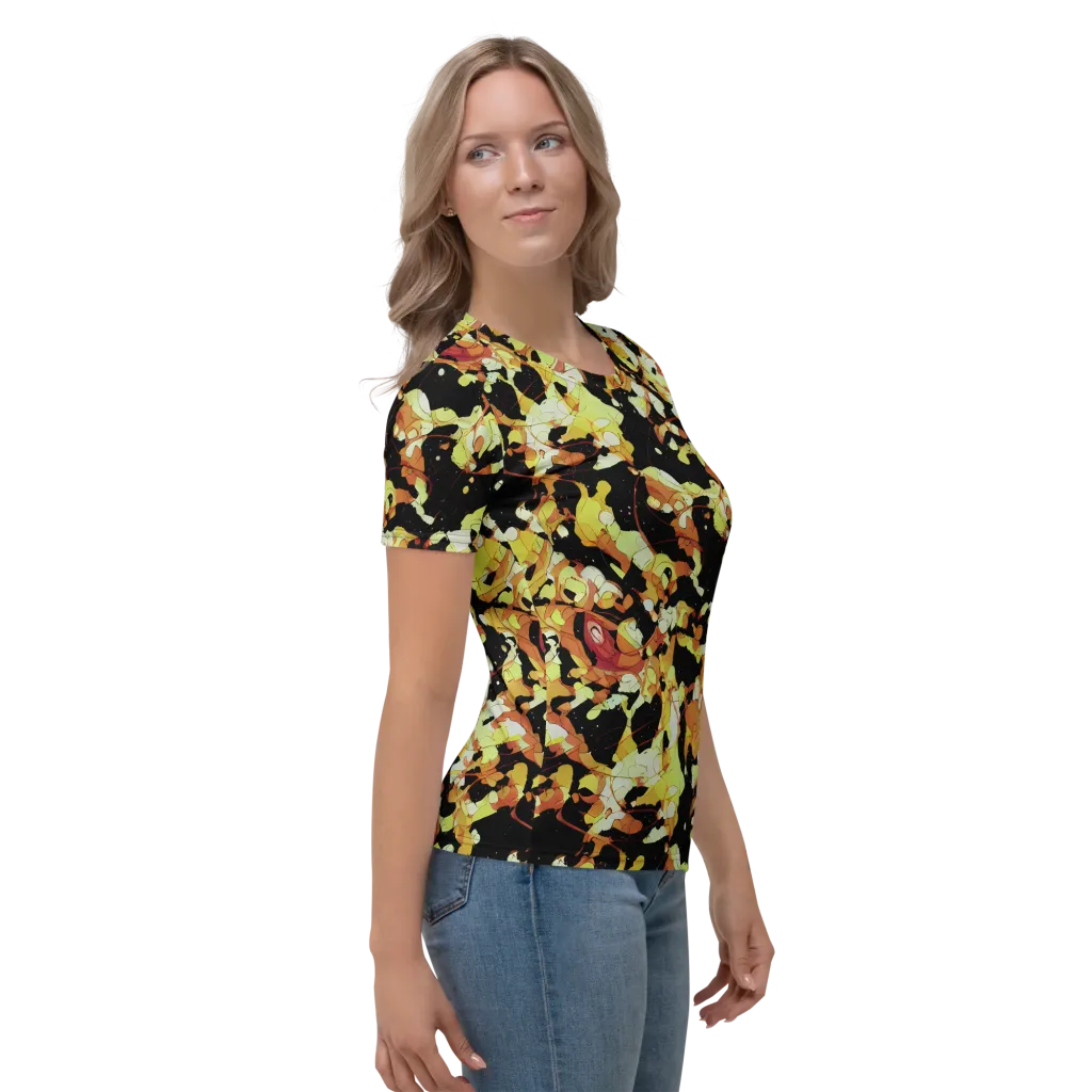 Saffron Orbit on Women's Crew Neck T-Shirt — Right