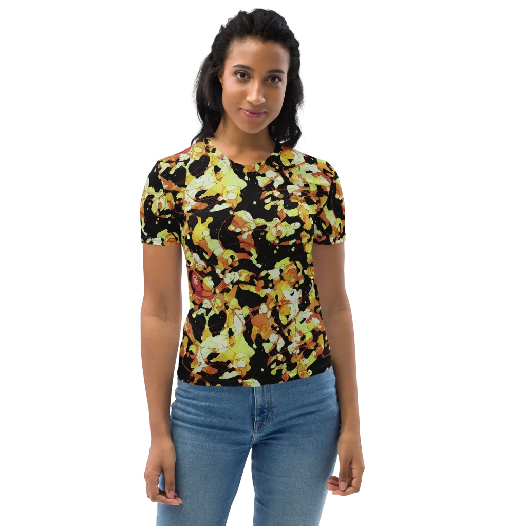 Saffron Orbit on Women's Crew Neck T-Shirt — Front