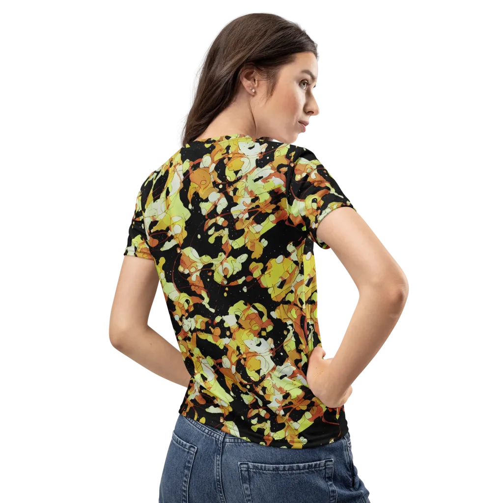 Saffron Orbit on Women's Crew Neck T-Shirt — Back