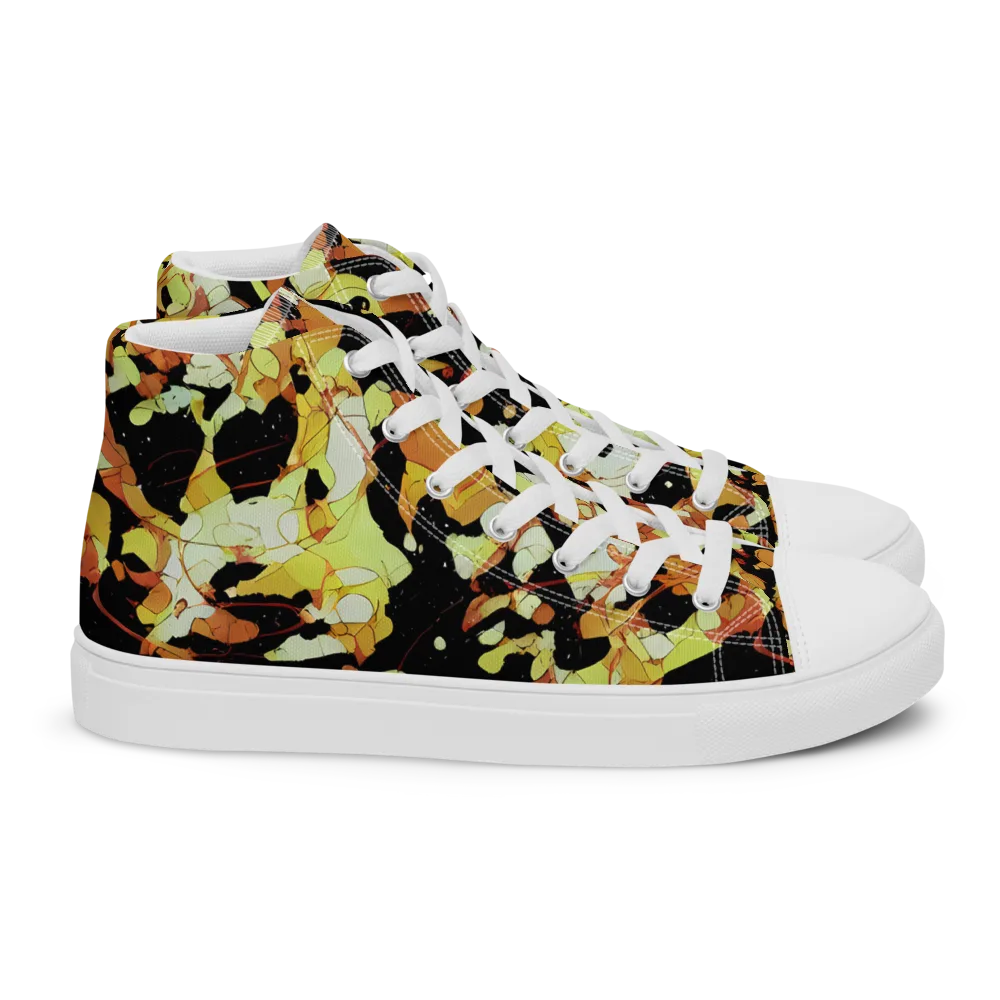 Saffron Orbit on Women's High Top Canvas Shoes — Right