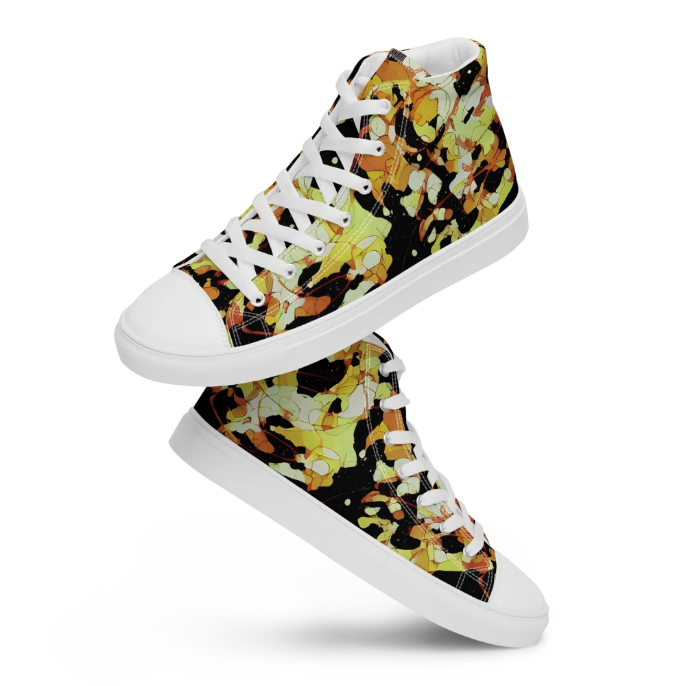 Saffron Orbit on Women's High Top Canvas Shoes — Front