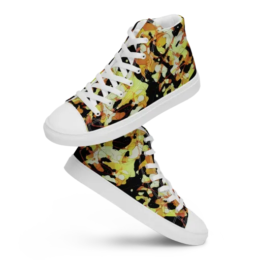 Saffron Orbit on a Women's High Top Canvas Shoes