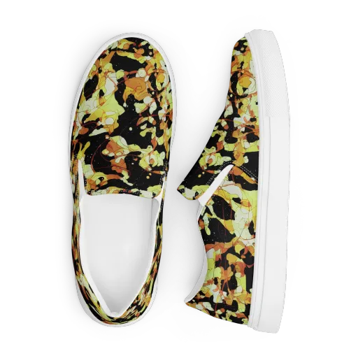 Saffron Orbit on a Men's Slip-On Canvas Shoes