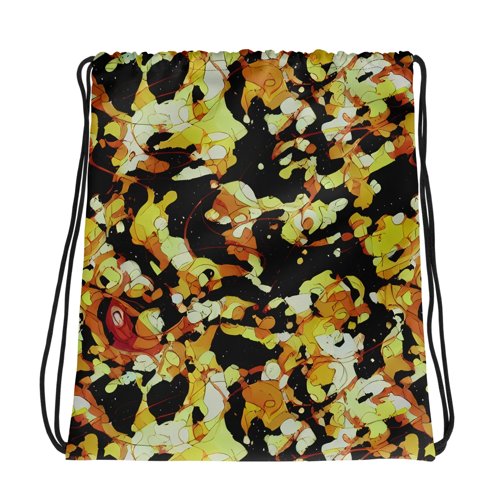 Saffron Orbit on Drawstring Bag — Photo