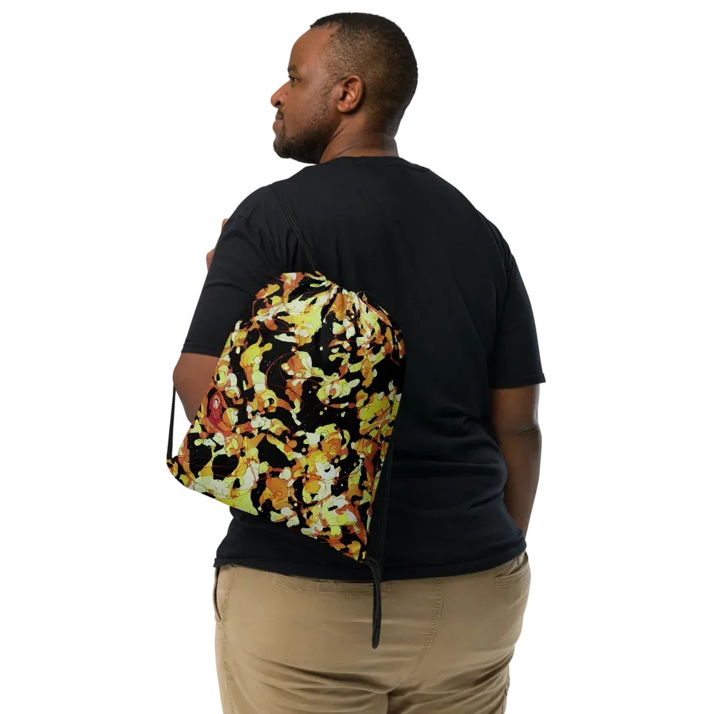 Saffron Orbit on Drawstring Bag — Front