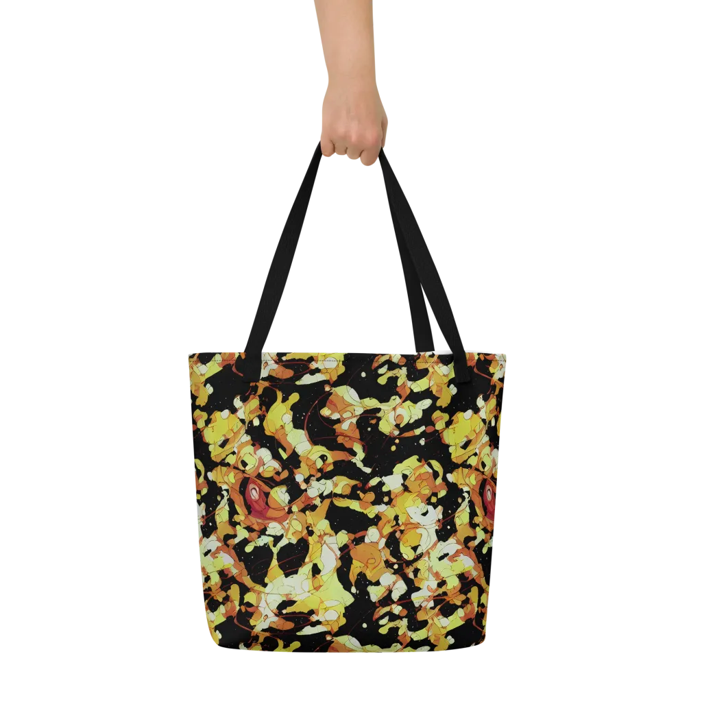 Saffron Orbit on Large Tote Bag W/ Pocket — Front