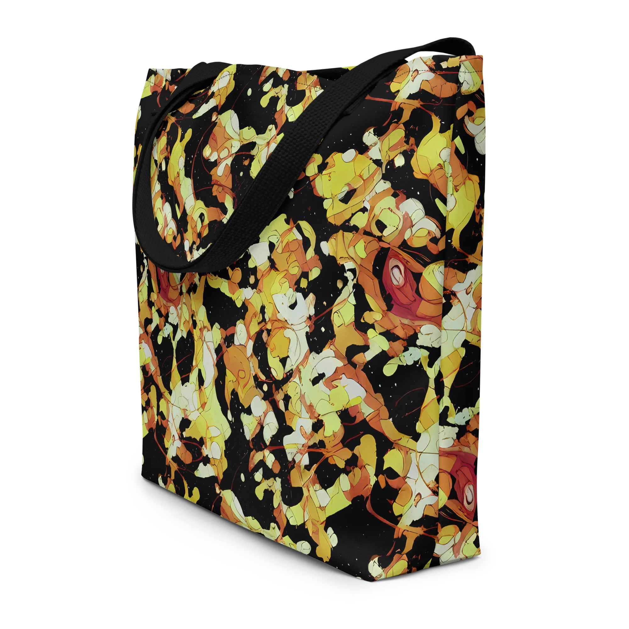 Saffron Orbit on Large Tote Bag W/ Pocket — Front