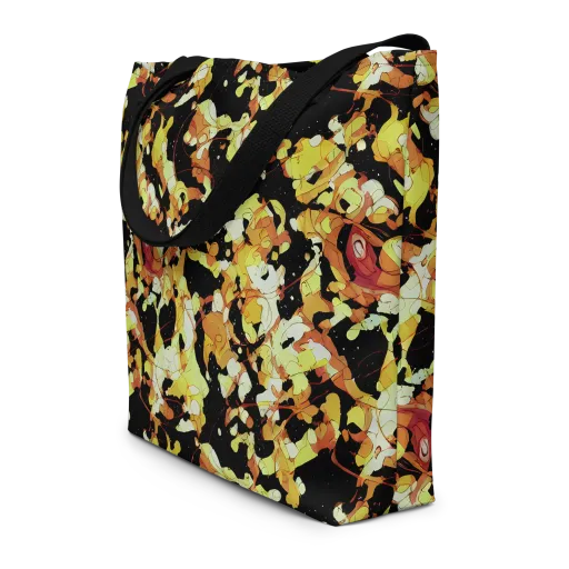 Saffron Orbit on a Large Tote Bag W/ Pocket
