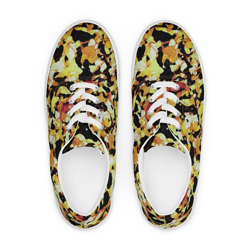 Saffron Orbit on Men's Lace-Up Canvas Shoes — Front