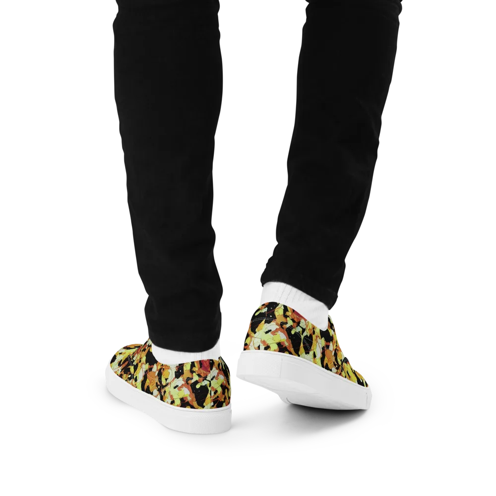 Saffron Orbit on Men's Lace-Up Canvas Shoes — Back