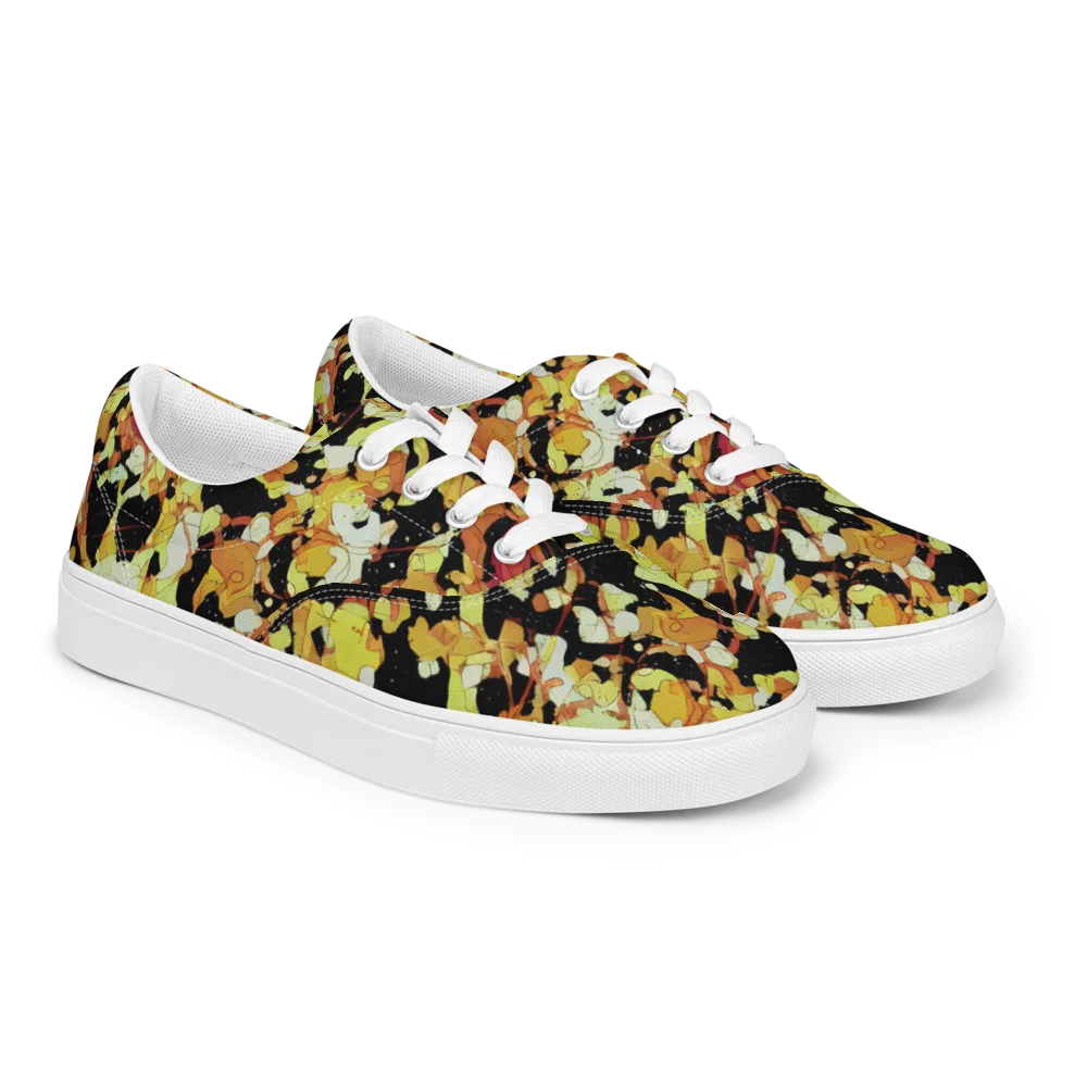 Saffron Orbit on Men's Lace-Up Canvas Shoes — Right Front
