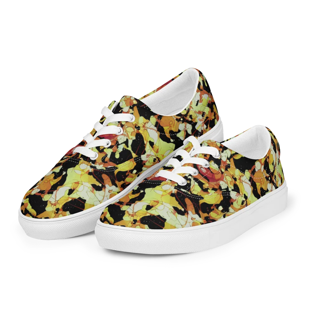 Saffron Orbit on Men's Lace-Up Canvas Shoes — Left Front