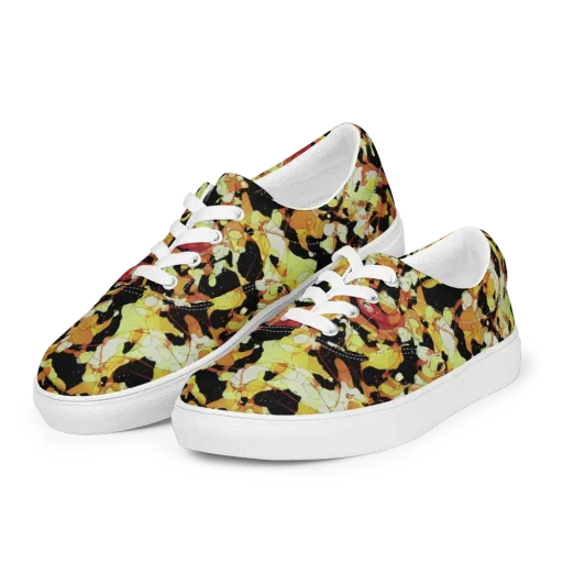 Saffron Orbit on a Men's Lace-Up Canvas Shoes