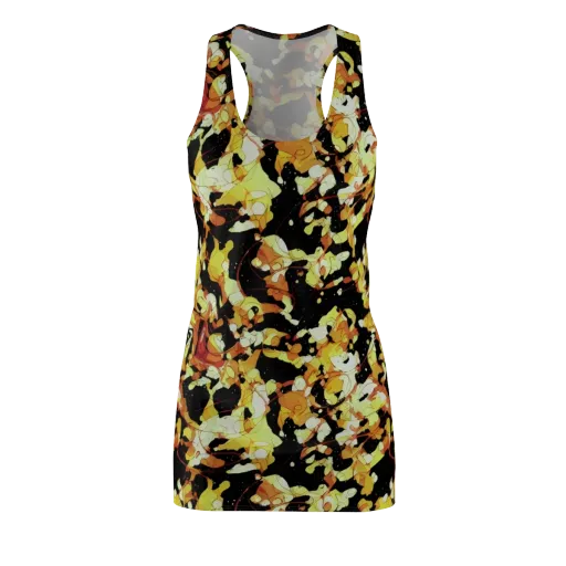 Saffron Orbit on a Racerback Dress