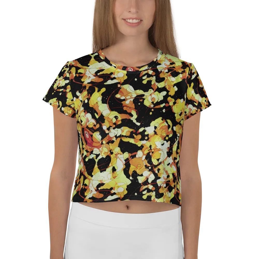 Saffron Orbit on Crop Tee — Front